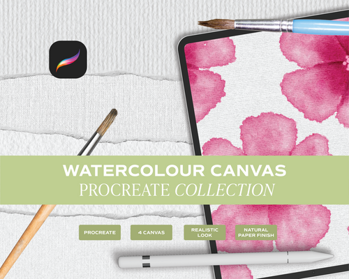 Realistic Watercolor Canvas Set for Procreate