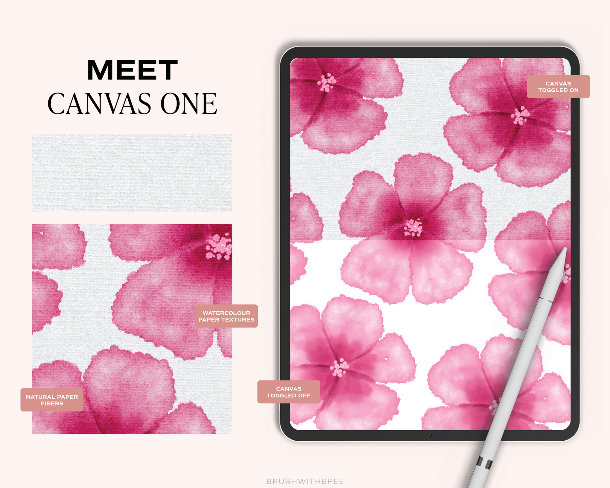 Realistic Watercolor Canvas Set for Procreate