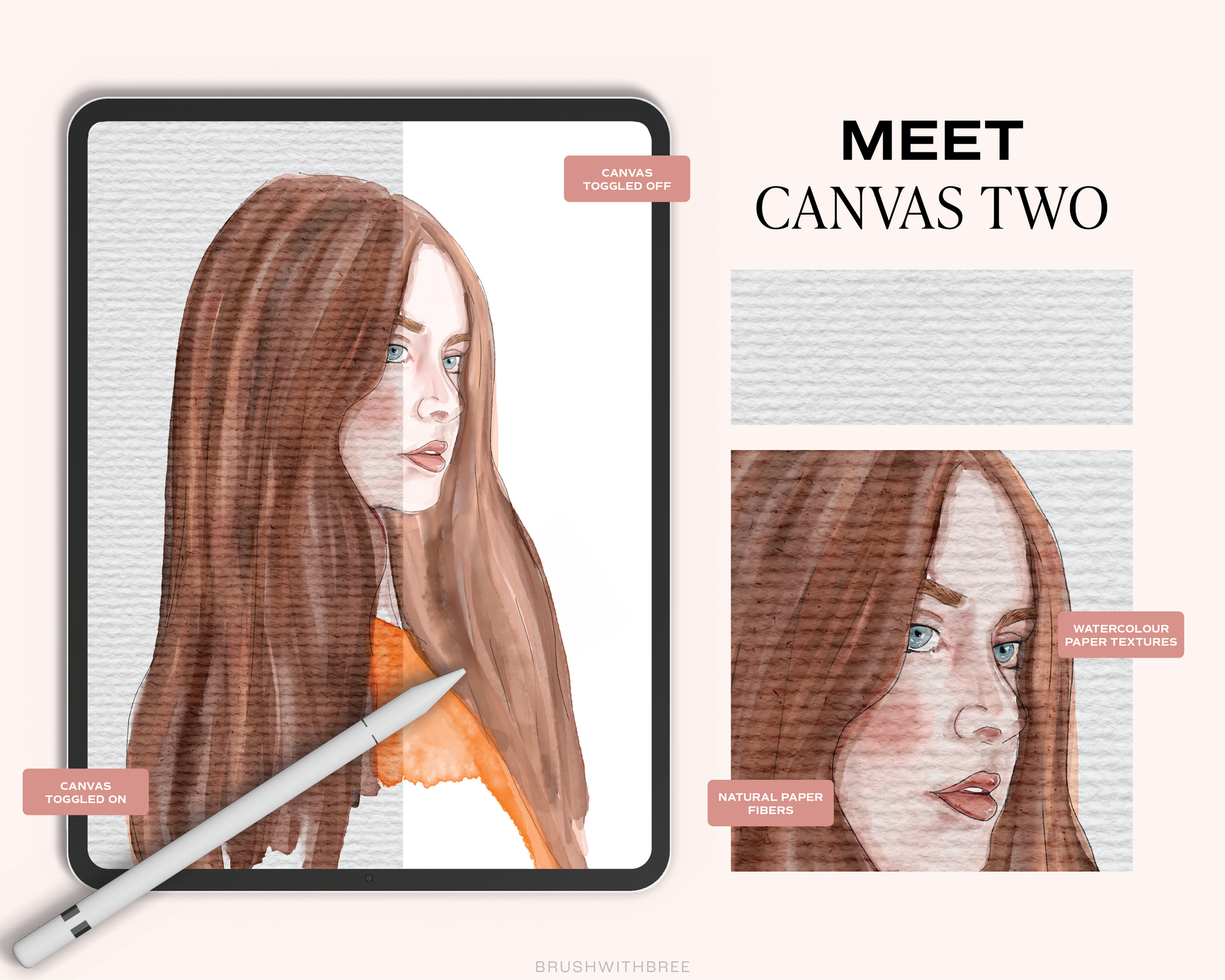 Realistic Watercolor Canvas Set for Procreate