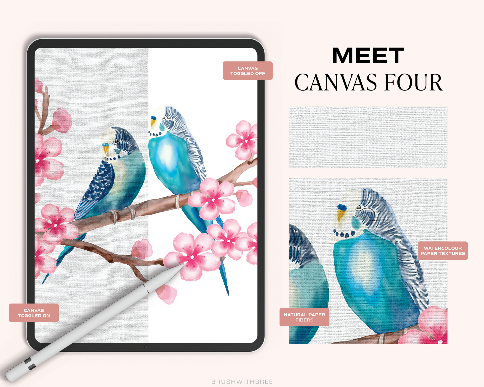 Realistic Watercolor Canvas Set for Procreate