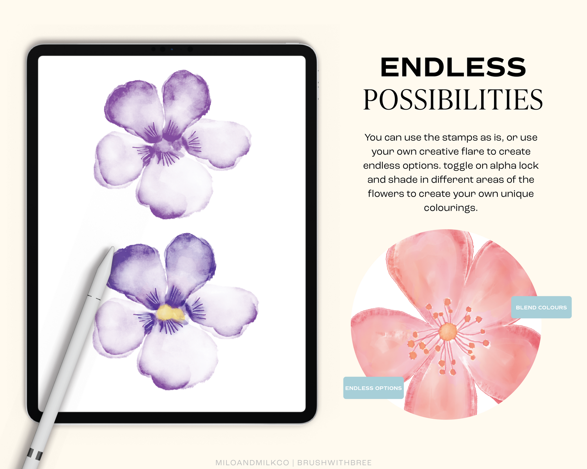 Watercolor Flower Stamp Collection