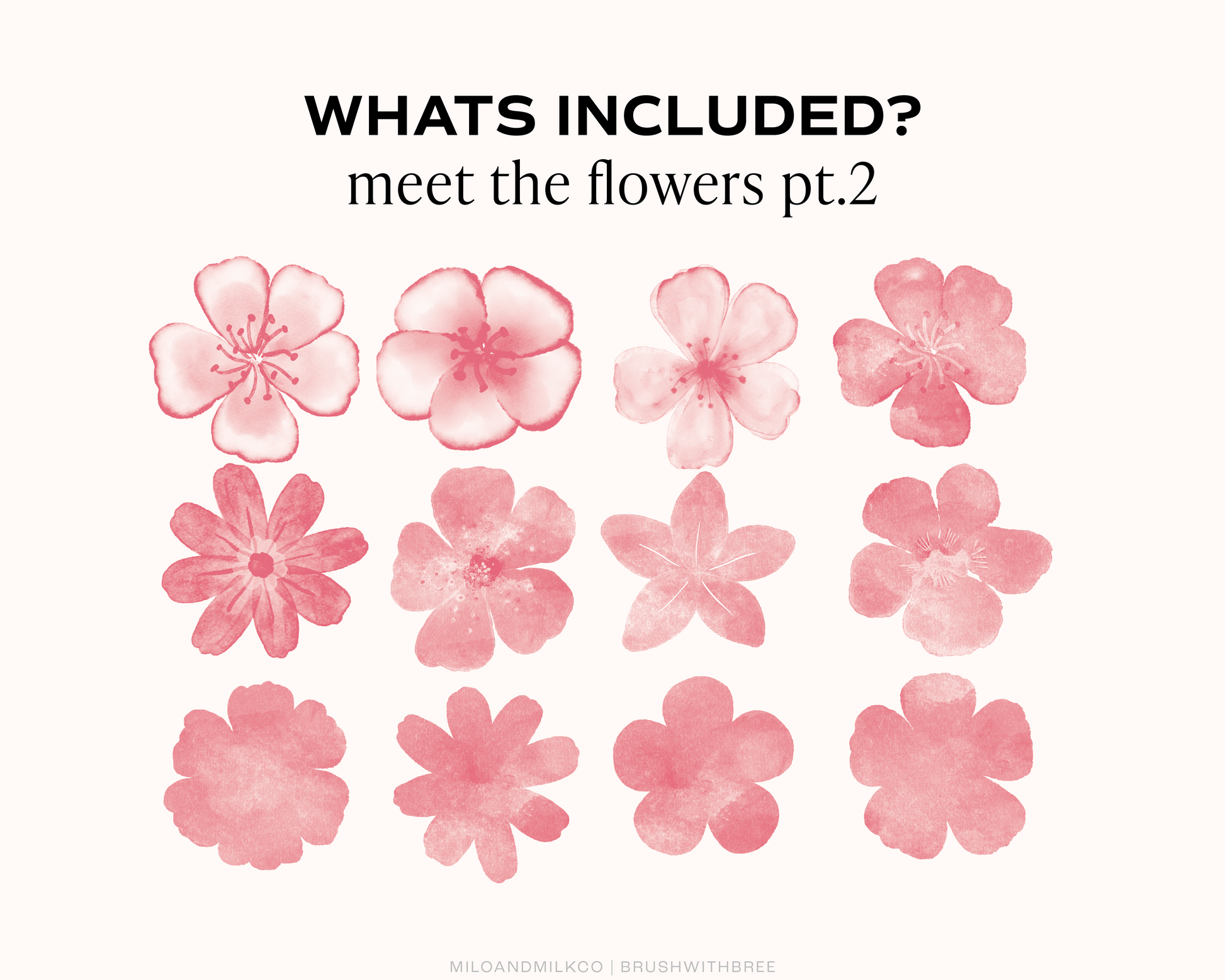 Watercolor Flower Stamp Collection