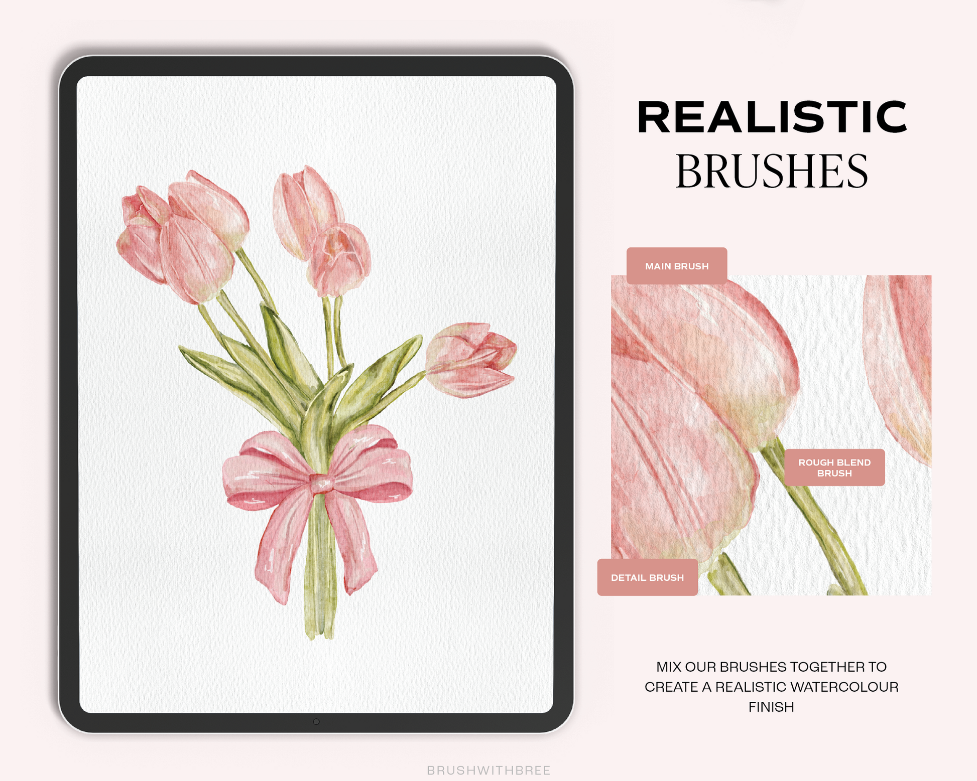 Realistic Watercolor Procreate Brush Set