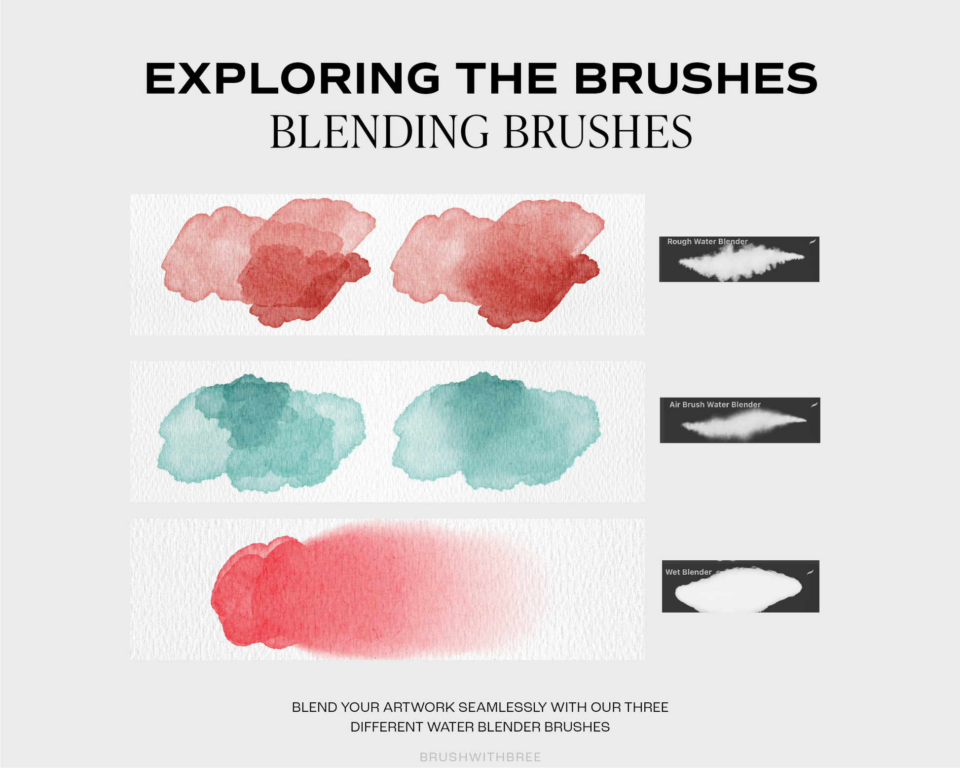 Realistic Watercolor Procreate Brush Set