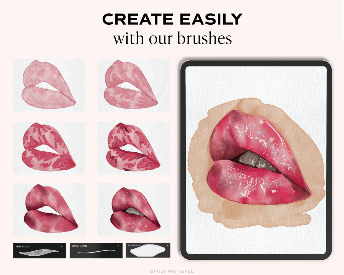 Realistic Watercolor Procreate Brush Set